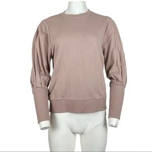 Puff Sleeve Sweatshirt Mauve Pink